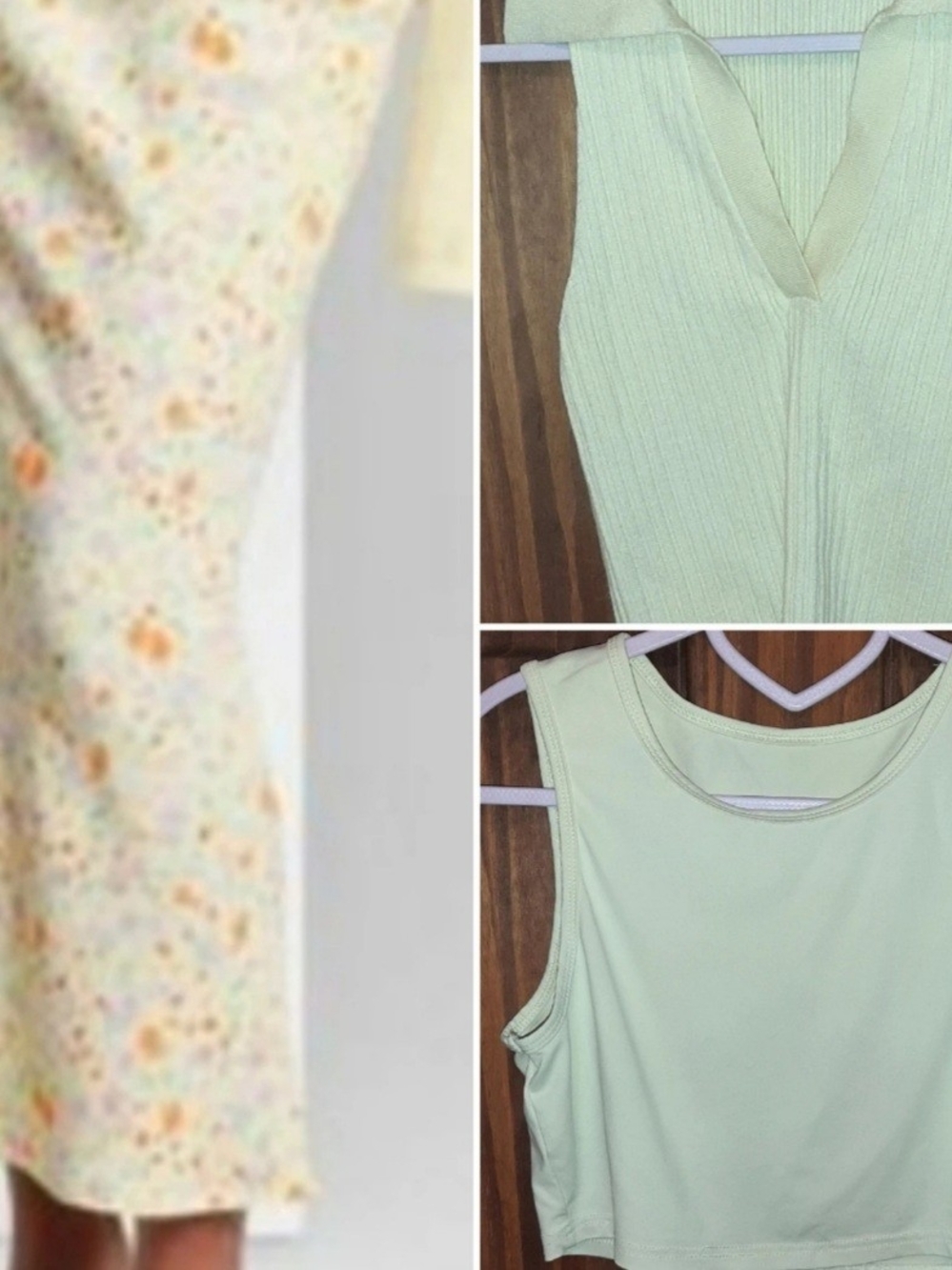 Wild Fable Pastel Floral Skirt & 2 Matching Tops 3-Piece Outfit Lot